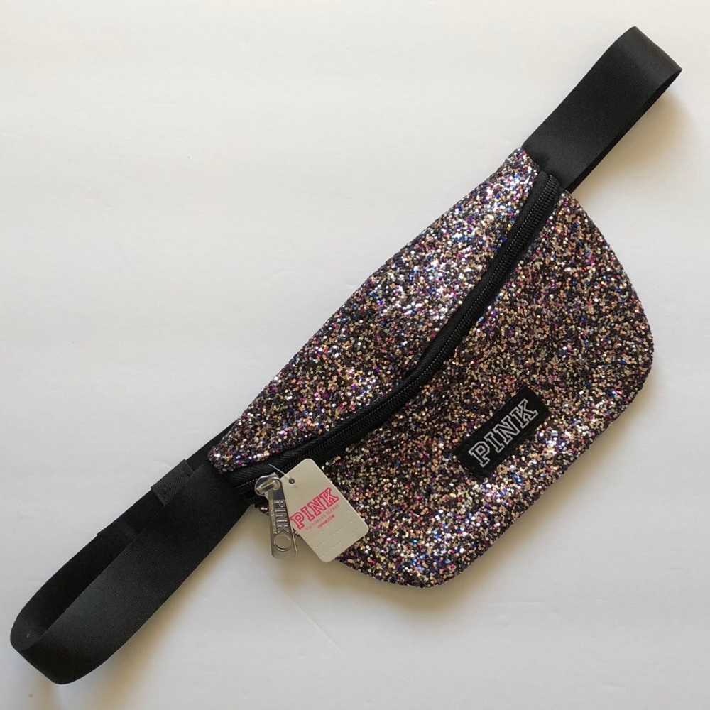 $15💋VS LOVE PINK Multi Color Glitter Fanny Pack